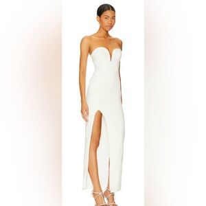 Superdown Gianna sweetheart slit gown white